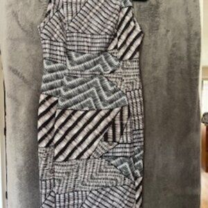 Calvin Kein Black and White Fitted Dress